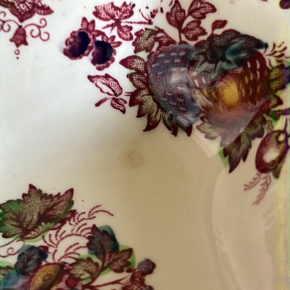 Vintage Mason's Ironstone Fruit Basket Red Candy‎ Nut Dish England - Picture 8 of 8